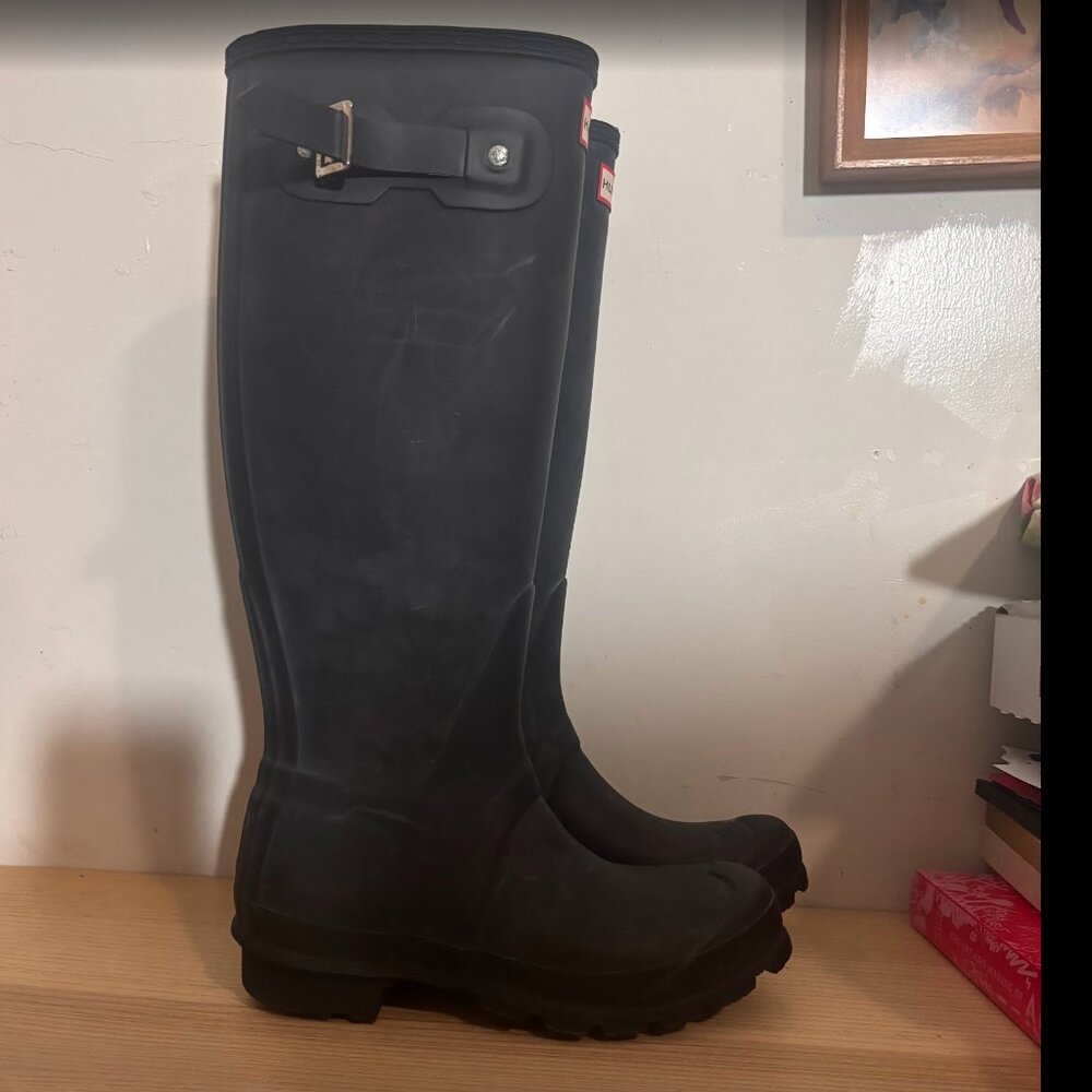 Black Hunter Tall Rain Boot - Picture 2 of 6